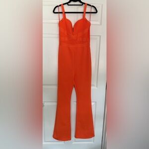 Fashion Nova Orange Bandage Jumpsuit